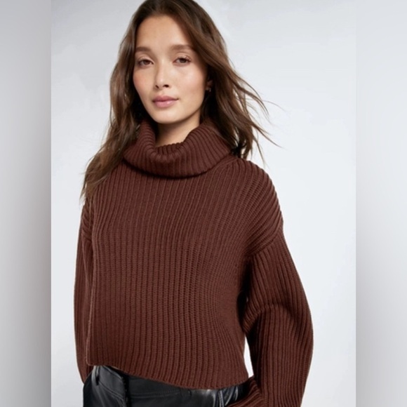 Aritzia Sweaters - NEW  Aritzia Babaton Guell Merino Wool Turtleneck Sweater in Brown | size S